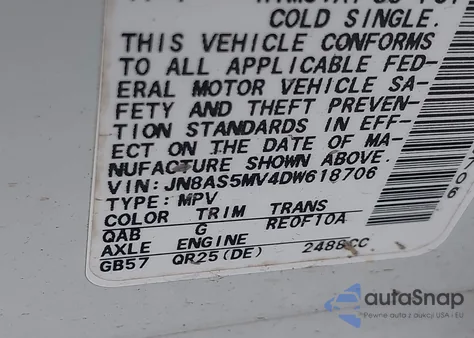 2013 Nissan Rogue Sv из США, поврежденный, VIN JN8AS5MV4DW618706